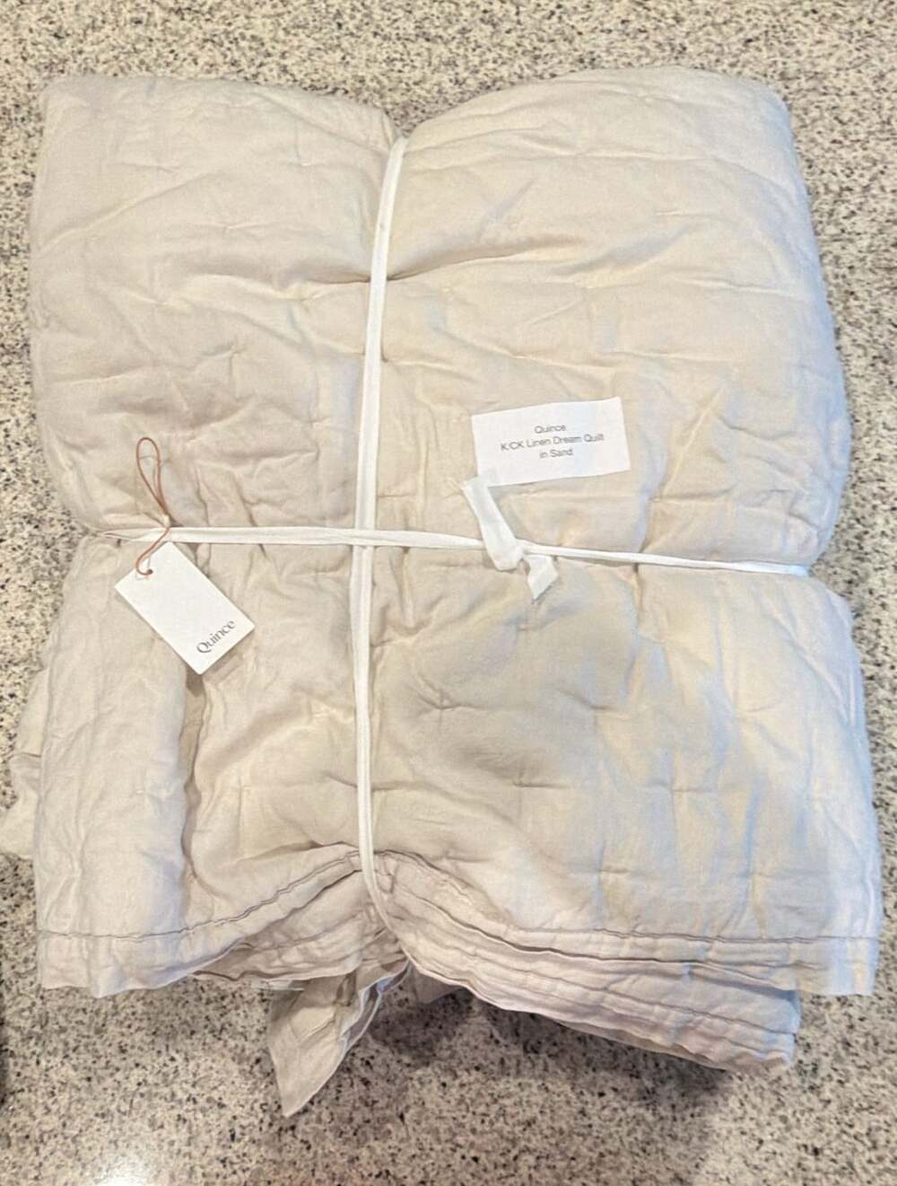 Quince K/CK Linen Dream Quilt in Sand